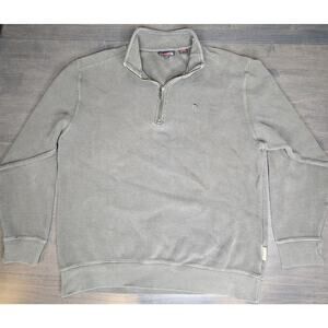 Wolverine Men's 1/4 Zip Long Sleeve Olive Green Pullover Sweatshirt Size Large